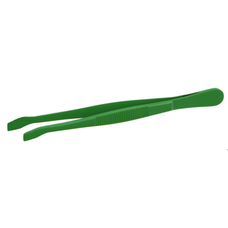 PINCE BRUCELLE EN ACIER INOX POUR LAMELLES, FORME COURBEE LONGUEUR 105 mm AVEC REVETEMENT PTFE