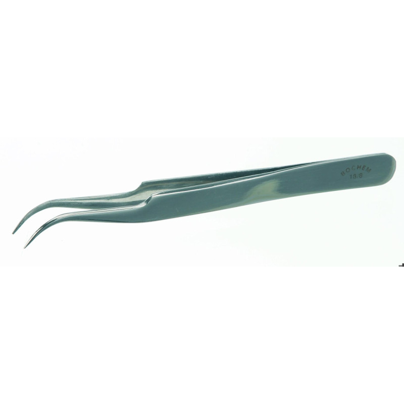 PINCE BRUCELLE DE PRECISION EN INOX FORME COURBEE, LONGUEUR 105 mm