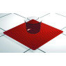 TAPIS ANTIDERAPANT EN SILICONE COULEUR ROUGE 250 x 250 mm