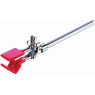 PINCE POUR STATIF EN ZINC, MACHOIRES DROITE/ANGULAIRE REVETUES VINYL ROUGE