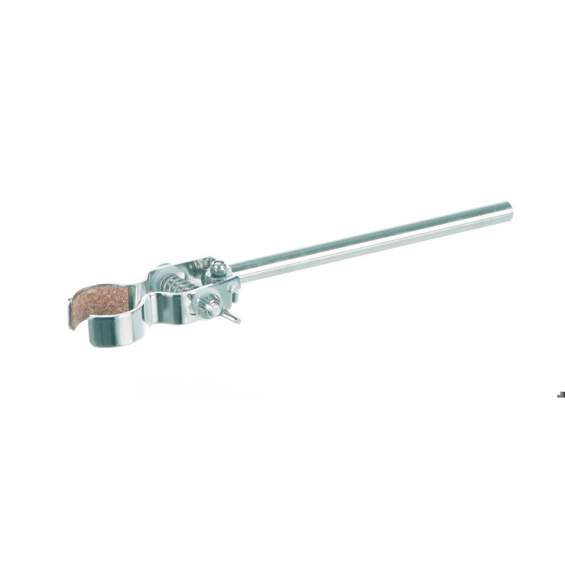 PINCE POUR STATIF EN ACIER INOX, MACHOIRES RONDES REVETUES LIEGE