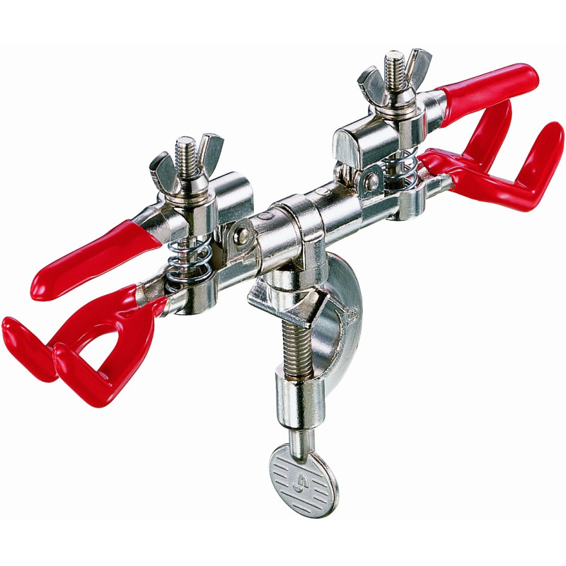 PINCE POUR 2 BURETTES AVEC NOIX DE SERRAGE