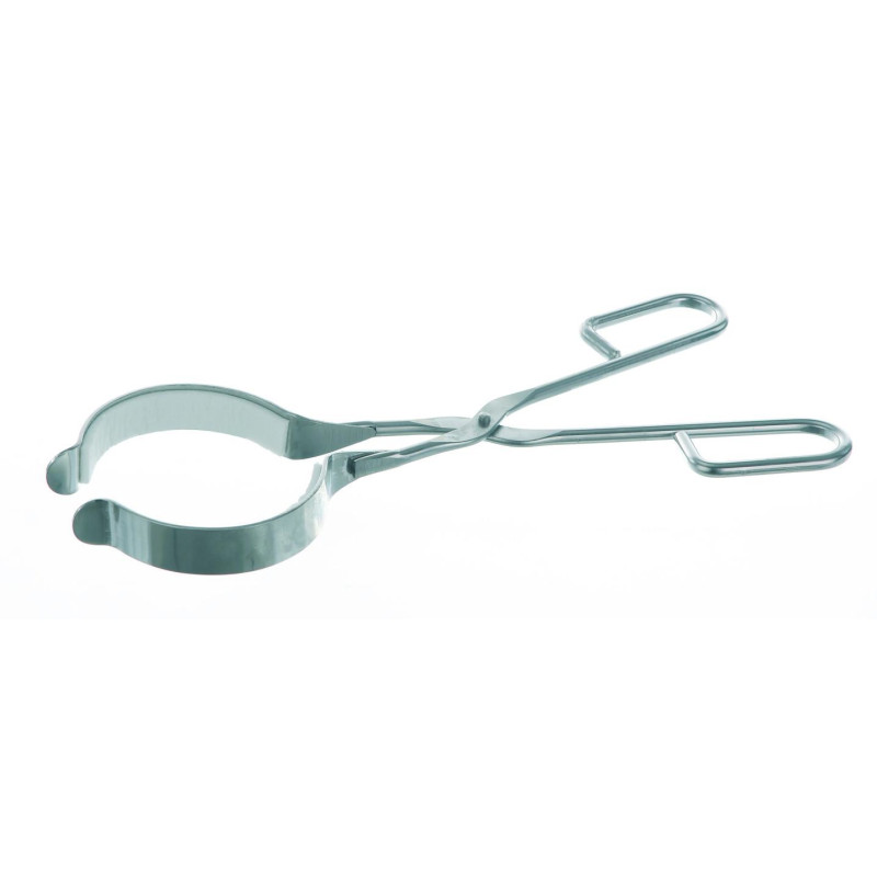 PINCE EN ACIER INOX POUR BECHER, MACHOIRES RONDES REVETEMENT CERAMIQUE, PLAGE DE SERRAGE 60-100 mm