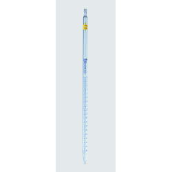 PIPETTE GRADUEE EN VERRE ISOLAB CLASSE AS GRADUATIONS BLEUES ECOULEMENT TOTAL ZERO EN HAUT