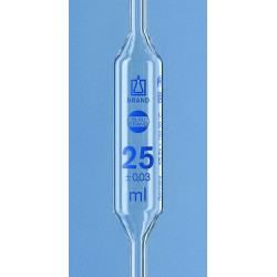 PIPETTE JAUGEE EN VERRE CLASSE AS BLAUBRAND® 2 TRAITS BLEUS 20 ml