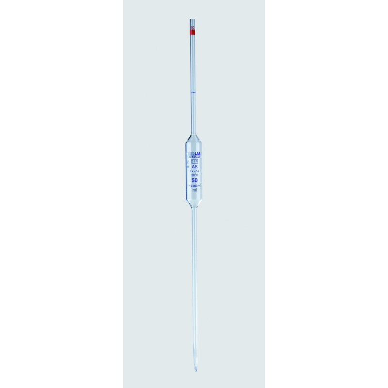 PIPETTE JAUGEE EN VERRE CLASSE AS GRADUATIONS BLEUES 1 ML