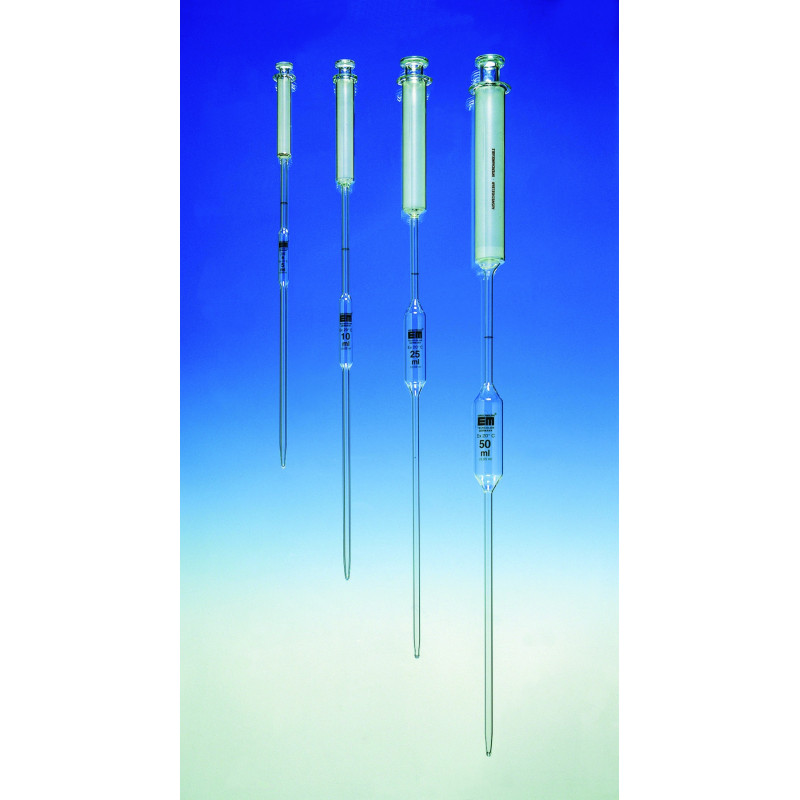 PIPETTE JAUGEE VERRE A PISTON GRADUATION BRUNE 2 ML