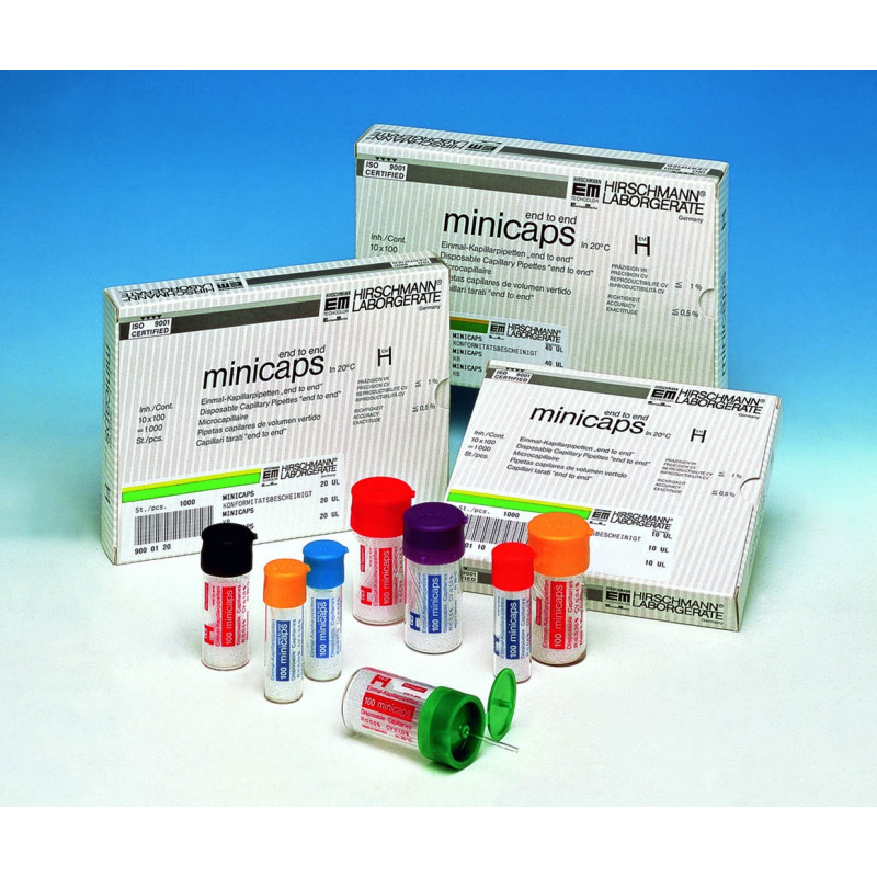 MICROPIPETTE CAPILLAIRE MINICAPS 40 MICROLITRES PAR 100