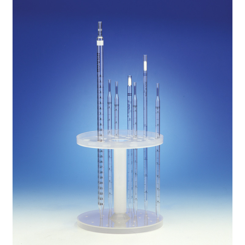 PORTOIR DE PIPETTES VERTICAL EN POLYPROPYLENE, 28 EMPLACEMENTS