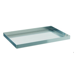 PLATEAU EN INOX A BORDS DROITS 300 x 300 mm