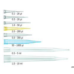 POINTE DE PIPETTE JAUNE NON STERILE PLASTIBRAND, EN VRAC 2 - 200 MICROLITRES PAR 10000