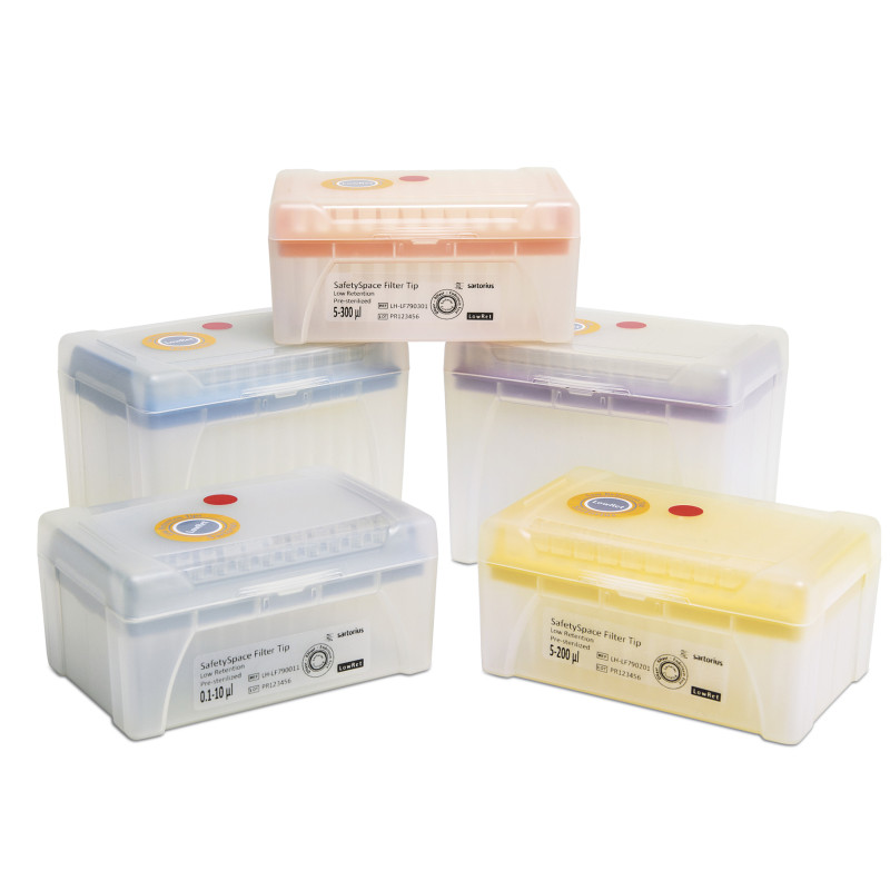 POINTE DE PIPETTE A FILTRE STERILE SARTORIUS BIOHIT , EN BOITE SAFETYSPACE, 50 - 1200 MICROLITRES LONGUEUR 90 mm PAR 960