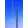 PIPETTE GRADUEE EN VERRE CLASSE AS HIRSCHMANN, TYPE 3 ECOULEMENT TOTALE ZERO EN HAUT, GRADUATIONS BRUNES, 1 ML / DIVISION 0,01 ml