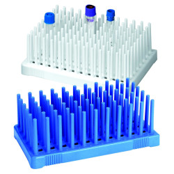 PORTOIR A TIGES EN POLYPROPYLENE POUR TUBES DIAMETRE 14 - 17 mm, 50 EMPLACEMENTS
