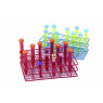 PORTOIR EN ACIER REVETU EPOXY ROUGE POUR 108 TUBES DIAMETRE 16 MM