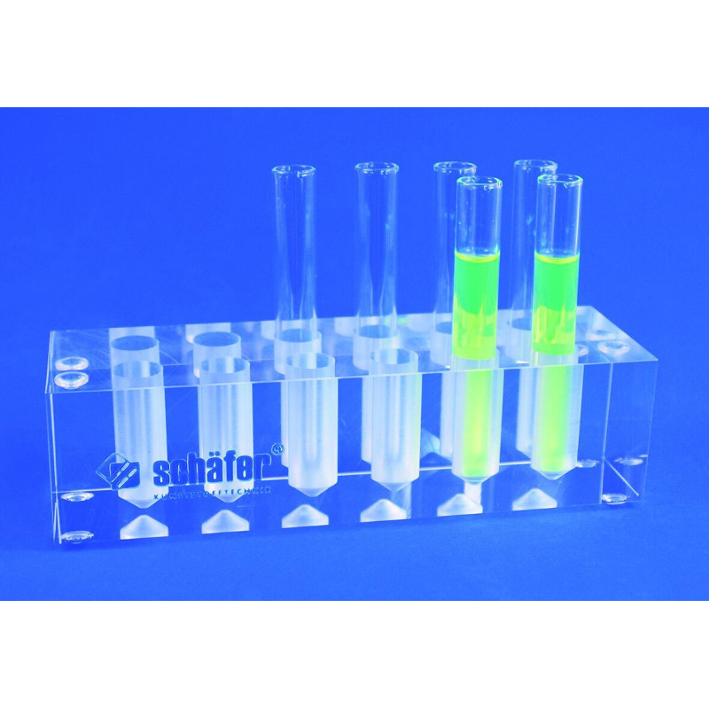PORTOIR EN PLEXIGLAS POUR TUBES A HEMOLYSE DIAMETRE 11 mm