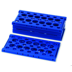 PORTOIR EN POLYPROPYLENE PLIABLE ROSE POUR 21 TUBES X 15 ML ET 12 TUBES X 50 ML