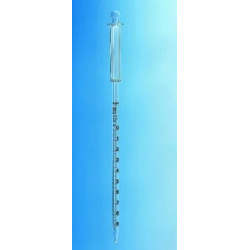 PIPETTE GRADUEE EN VERRE AVEC PISTON INCORPORE, CLASSE A, GRADUATIONS BRUNES, 5 ml / DIVISION 0,05 ml
