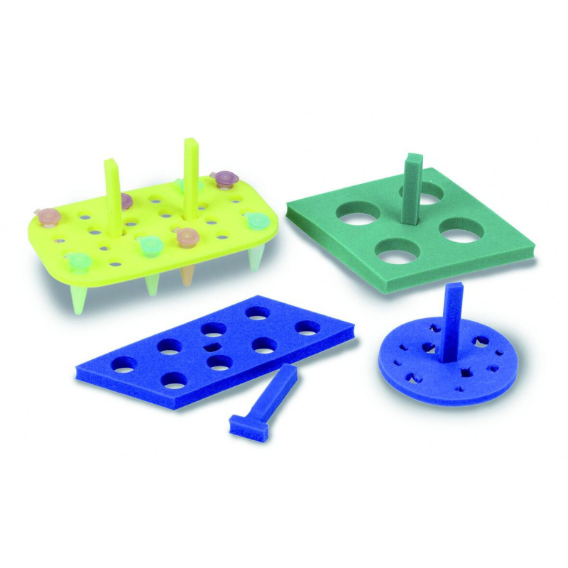 PORTOIR FLOTTANT RECTANGULAIRE EN PE JAUNE POUR 24 X 1,5/2 ml