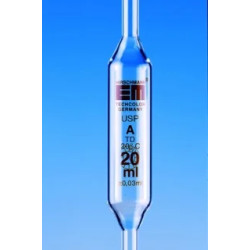 PIPETTE JAUGEE VERRE HIRSCHMANN CLASSE AS 1 TRAIT GRADUATIONS BLEUES 2 ML
