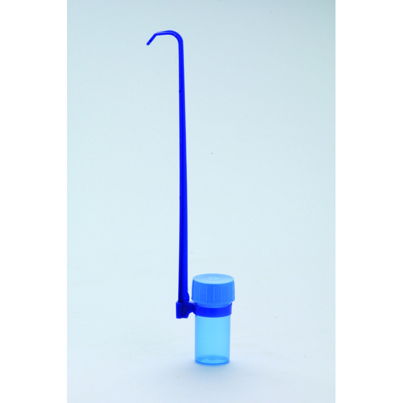 POT DE PRELEVEMENT EN POLYPROPYLENE BLEU 125 ML STERILE, AVEC ANSE AMOVIBLE PAR 100