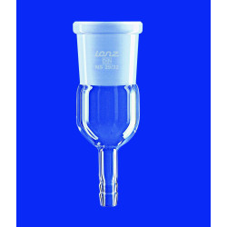 RACCORD EN VERRE DURAN DROIT SANS ROBINET A OLIVE ET A RODAGE FEMELLE 19/26