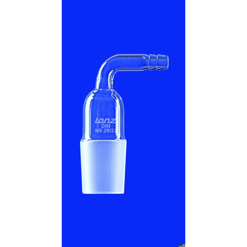 RACCORD EN VERRE DURAN COURBE A OLIVE, RODAGE MALE