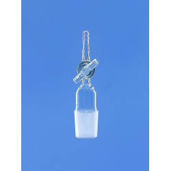 RACCORD EN VERRE DURAN DROIT AVEC ROBINET A OLIVE ET A RODAGE MALE 19/26