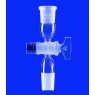 RACCORD EN VERRE DURAN A RODAGES MALE ET FEMELLE AVEC ROBINET