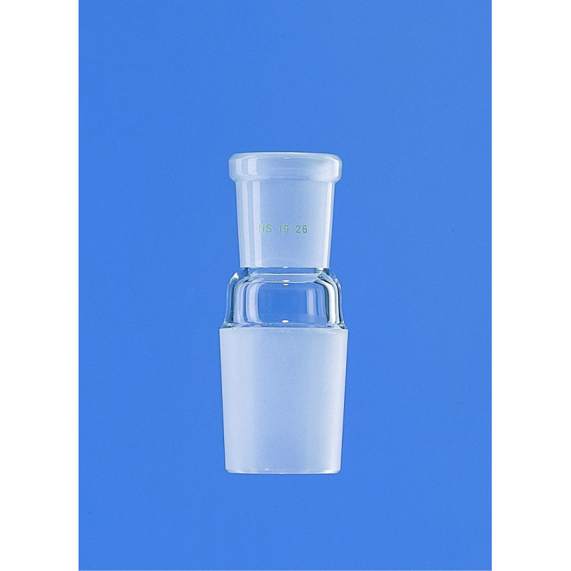 RACCORD DE REDUCTION/ELARGISSEMENT EN VERRE DURAN A RODAGE FEMELLE 14/23 MALE 19/26