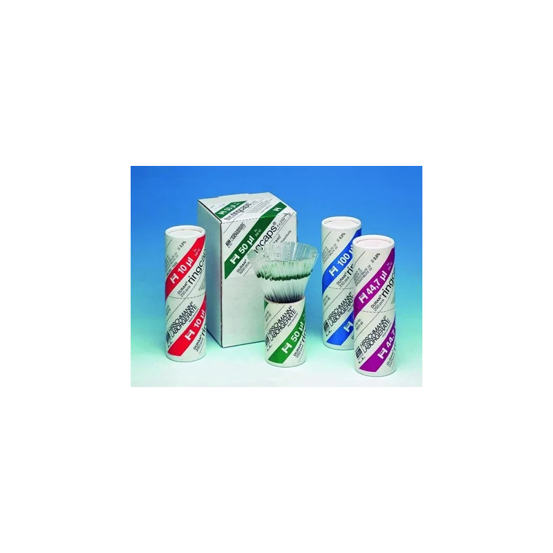 MICROPIPETTE CAPILLAIRE RINGCAPS VOLUME 40 MICROLITRES PAR 250