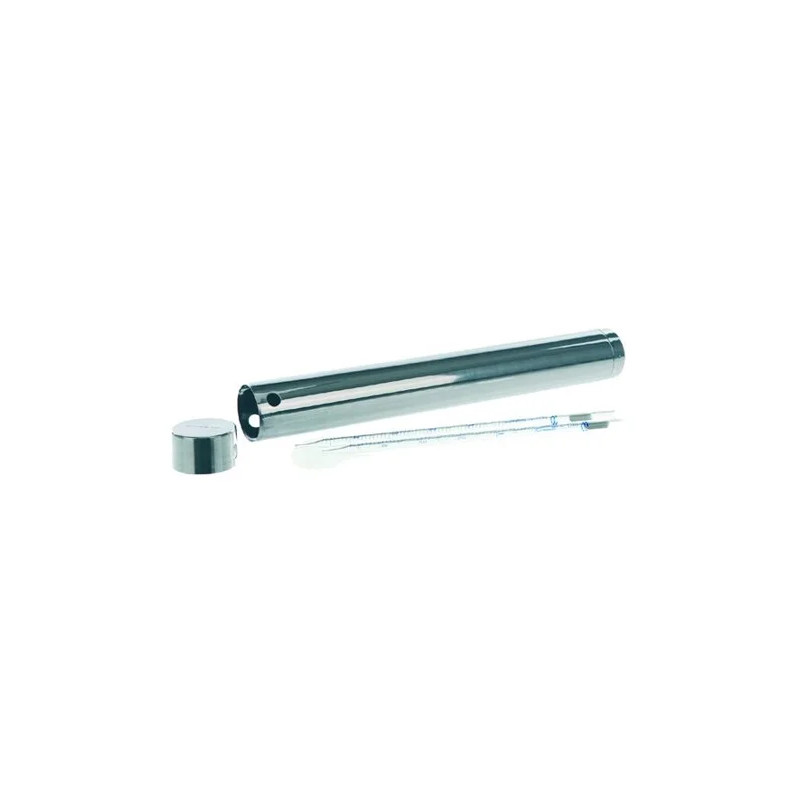 BOITE DE STERILISATION CYLINDRIQUE EN INOX POUR PIPETTES, DIAMETRE 65 mm, LONGUEUR 442 mm