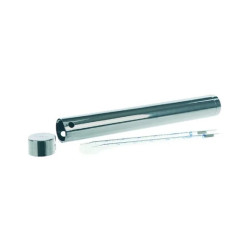 BOITE DE STERILISATION CYLINDRIQUE EN INOX POUR PIPETTES, DIAMETRE 80 mm, LONGUEUR 372 mm