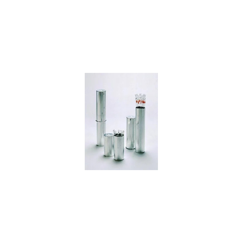BOITE DE STERILISATION CYLINDRIQUE EN ALUMINIUM POUR PIPETTES, DIAMETRE 60 mm, LONGUEUR 145 A 235 mm