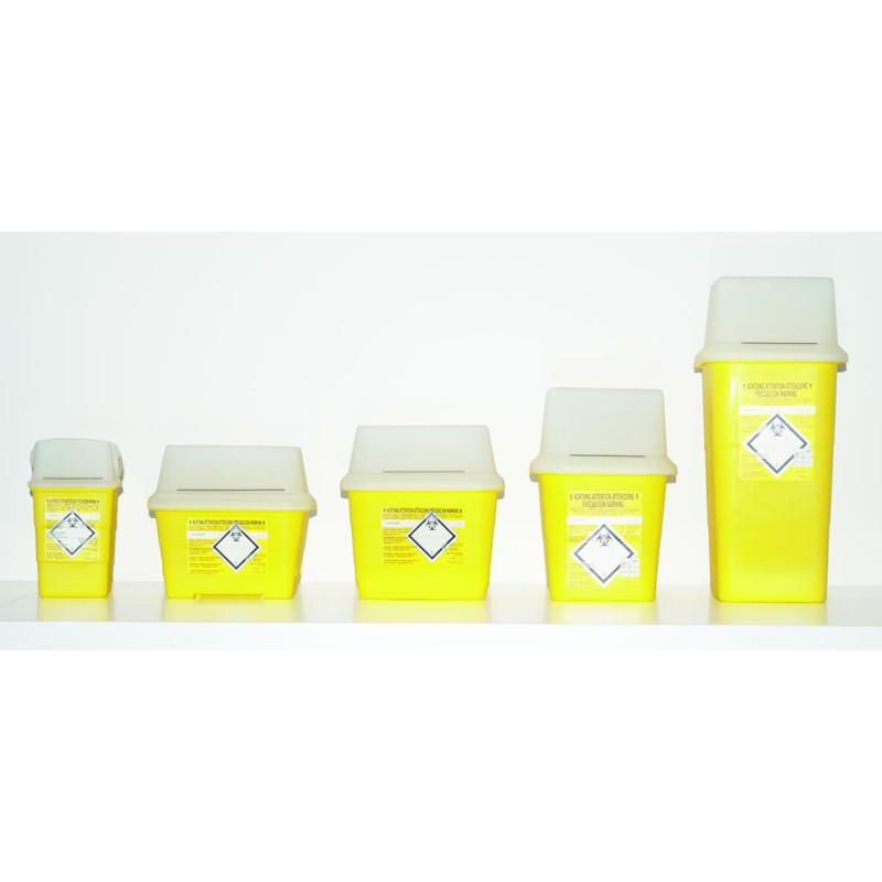 COLLECTEUR DE DECHETS SHARPSAFE, PP, 3 L AVEC ETIQUETTE DE/UK/FR/IT/ES