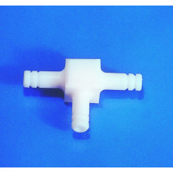 RACCORD CANNELE 3 VOIES EN T EN PTFE POUR TUYAU DIAMETRE 6,8 mm