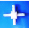 RACCORD CANNELE 4 VOIES EN CROIX EN PTFE POUR TUYAU DIAMETRE 11 mm