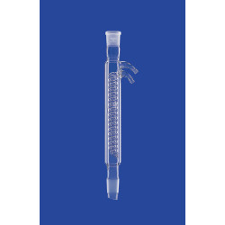 REFRIGERANT A SERPENTIN EN VERRE DURAN A DOUBLE ENVELOPPE A RODAGE 14/23 RACCORD A OLIVE LONGUEUR UTILE 160 mm