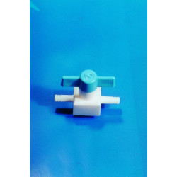 ROBINET DROIT 2 VOIES EN PTFE AVEC RACCORD A OLIVE POUR TUYAU DIAMETRE INTERIEUR 11 mm