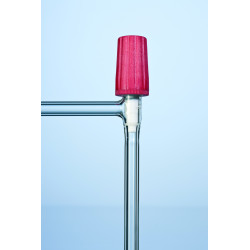 ROBINET A VIDE DE LABORATOIRE CLE PP OUVERTURE 0-2,5 FORME A 90ø