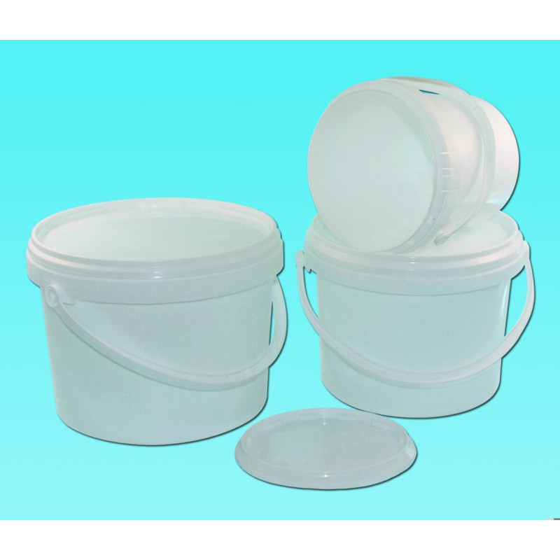 SEAU EN POLYPROPYLENE AVEC COUVERCLE ET ANSE, 2 LITRES