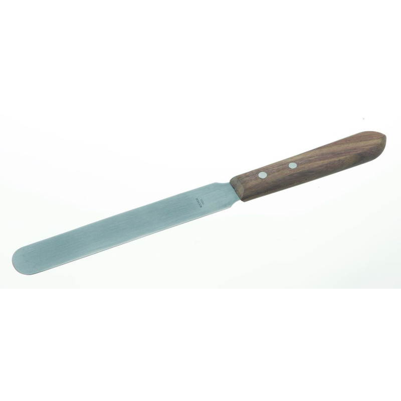 SPATULE EN INOX AVEC MANCHE EN BOIS, LONGUEUR TOTALE 365 mm