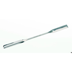 SPATULE MICRO-PELLE EN INOX, FORME LARGE, 45 x 9 mm LONGUEUR 150 mm