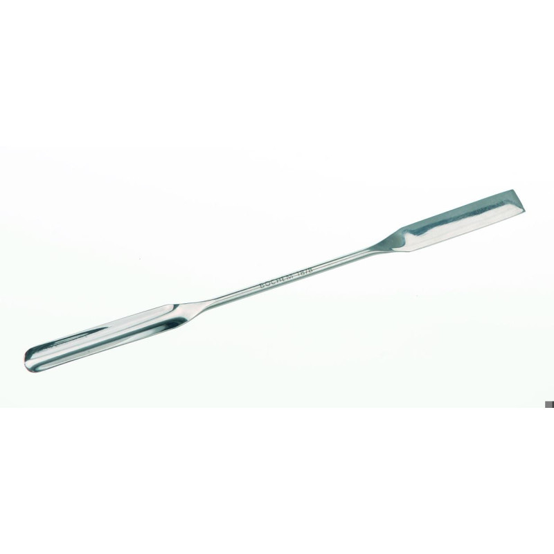 SPATULE MICRO-PELLE EN INOX, FORME LARGE, 50 x 9 mm LONGUEUR 185 mm