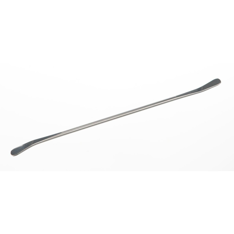 SPATULE DOUBLE MICRO CUILLERE EN INOX, FORME COURBEE, 25 x 7 mm LONGUEUR 180 mm