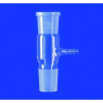 RACCORD DE DISTILLATION EN VERRE DURAN DROIT AVEC PRISE DE VIDE A 2 RODAGES MALE ET FEMELLE 19/26