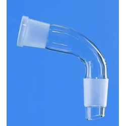 RACCORD DE DISTILLATION EN VERRE DURAN COUDE SANS PRISE DE VIDE A 2 RODAGES MALE ET FEMELLE 24/29