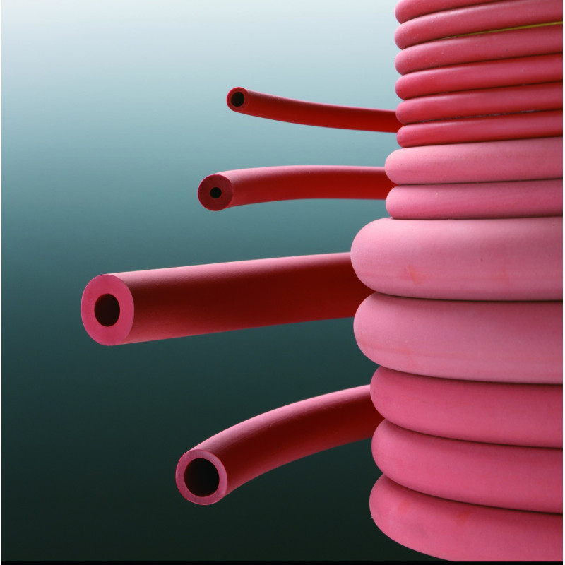 TUYAU EN CAOUTCHOUC ROUGE DIAMETRE 8 x 12 mm / EPAISSEUR 2 mm PAR METRE