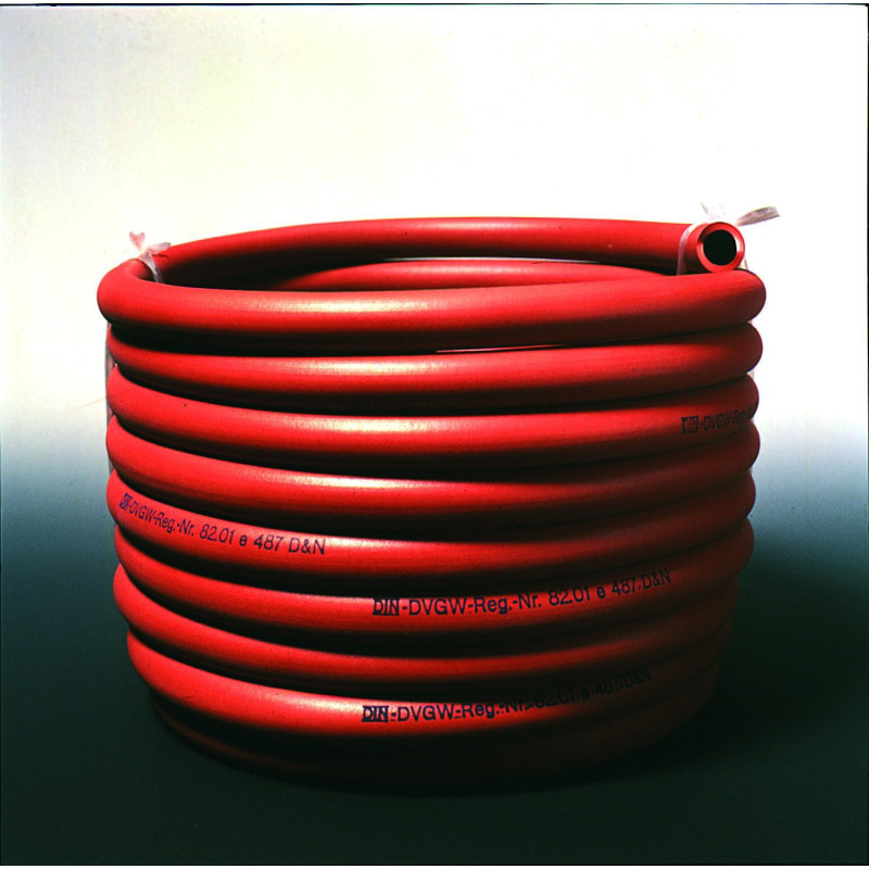 TUYAU SOUPLE EN CAOUTCHOUC ROUGE POUR BRULEUR A GAZ DIAMETRE 10 x 14 mm PRIX AU METRE