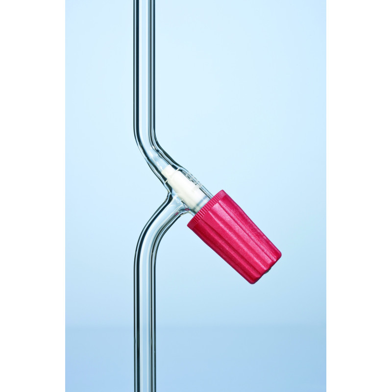 ROBINET A POINTEAU EN VERRE DURAN POUR VIDE CLE PP OUVERTURE 0-4 FORME DROITE